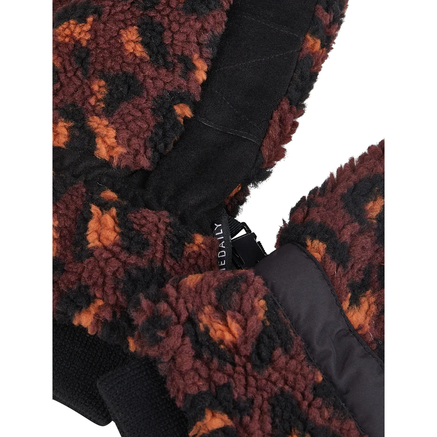 Arctikmix Gloves Handschuhe, Fleece, Camouflage-Muster, Bordeauxrot, Schwarze Handfläche