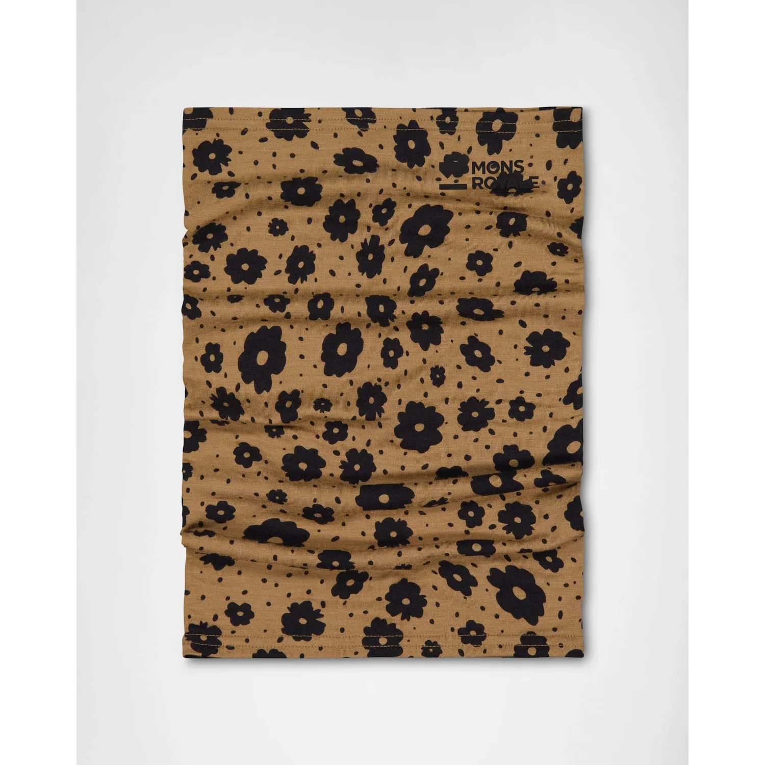 Schlauchtuch, Stoff, Braun-schwarz, Blumenmuster