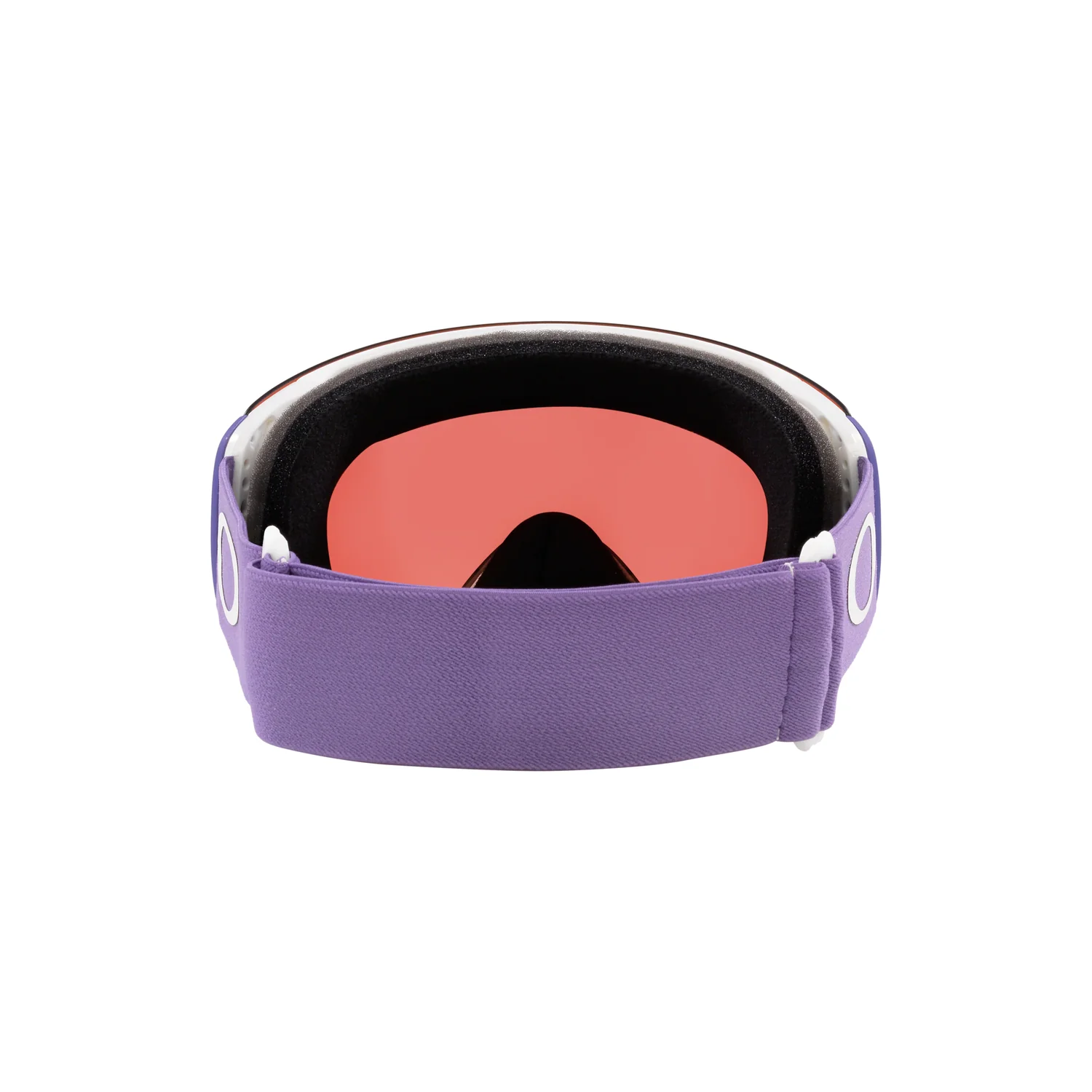 Lunettes de ski, sangle violette, verres rouges, verres miroités