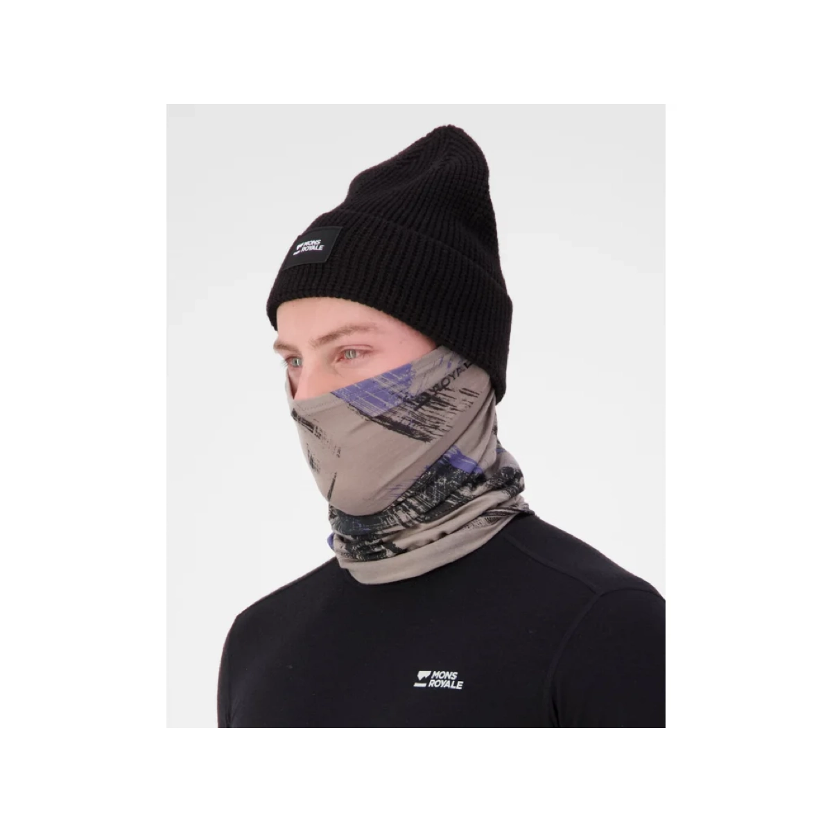 Bonnet, couvre-chef, cagoule, noir, motif