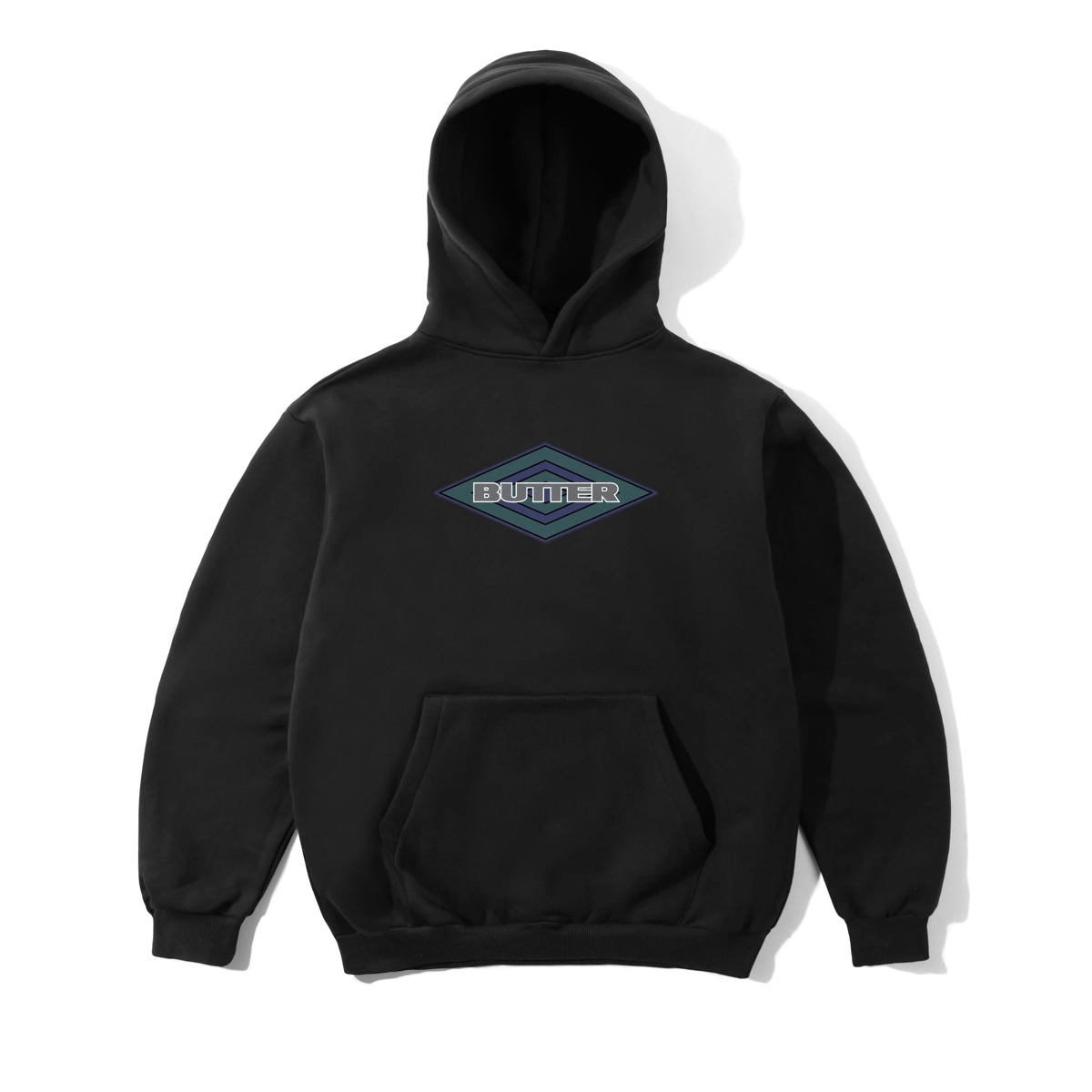 Hoodie, Schwarz, Kapuzenpullover, Fronttasche, Logo-Print, Hoodie, Schwarzer Hoodie, Vorne Logo, Kangaropocket, Langarm