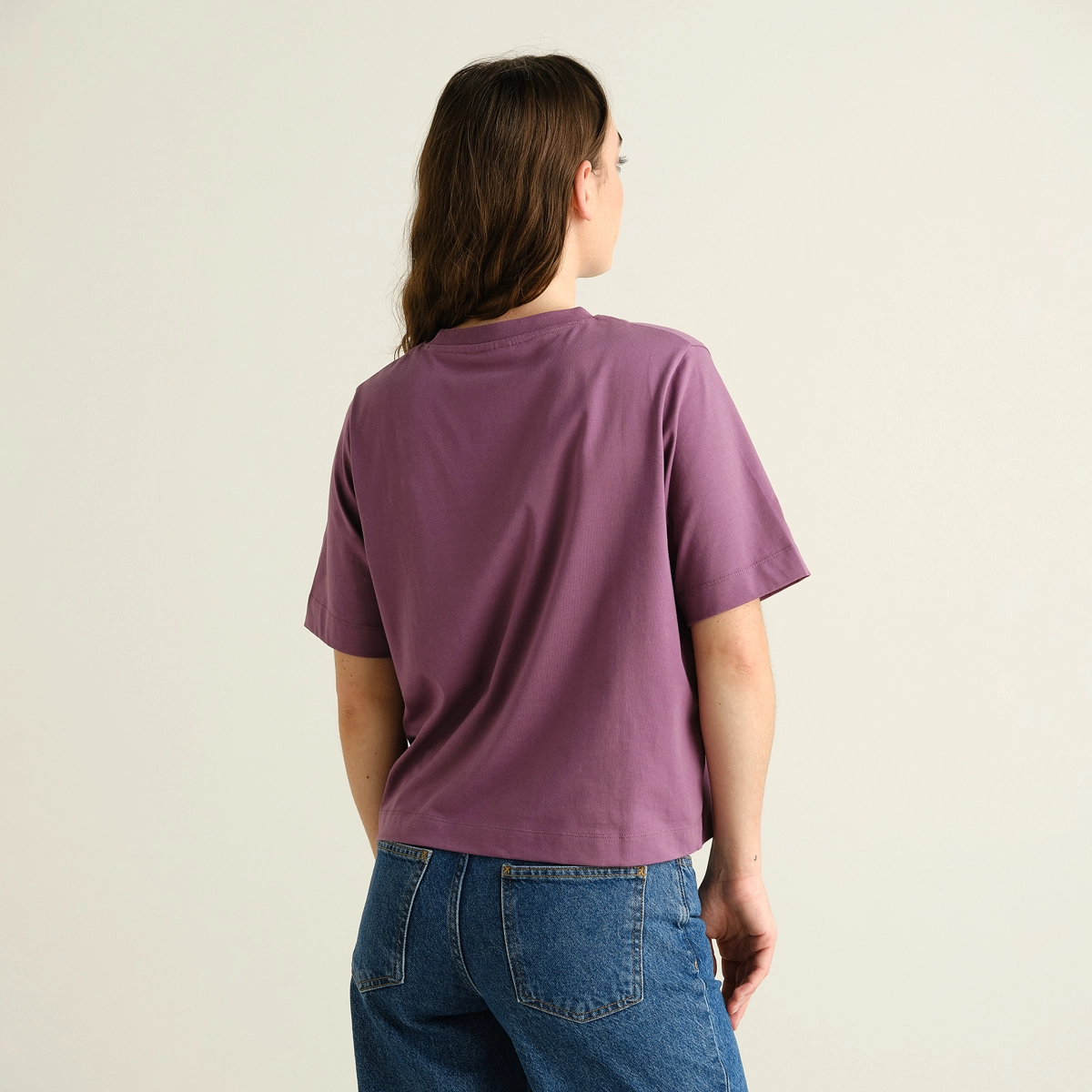 T-Shirt, Kurzarm, Lila, Baumwolle, Rundhalsausschnitt, t-shirt, lilac, short-sleeve, round-neck, cotton