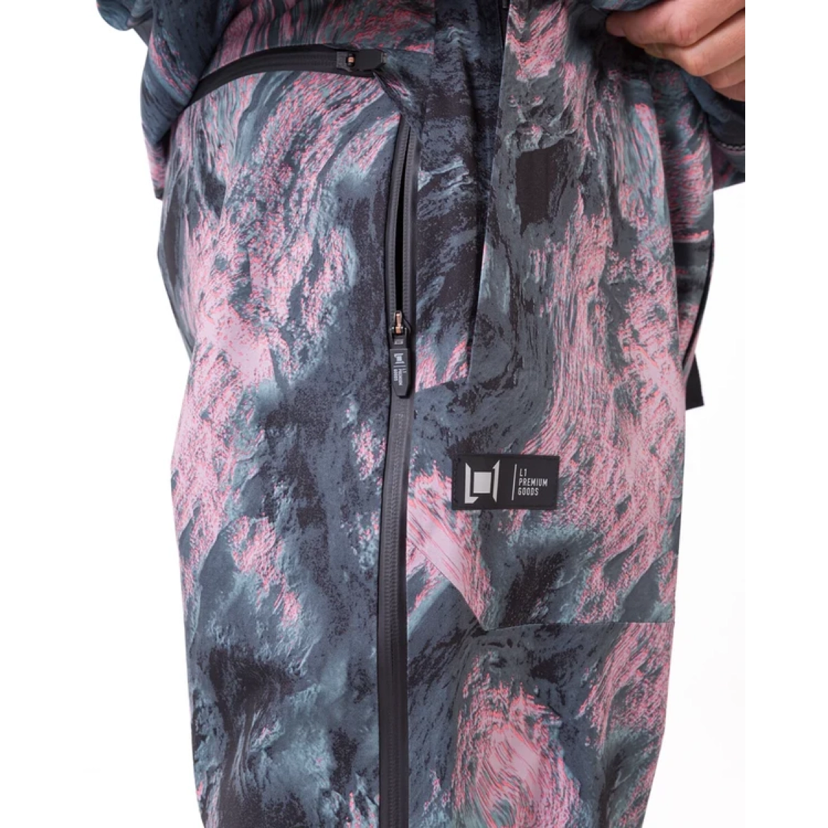 Veste imperméable, manteau, veste à capuche, imprimé en zigzag, fermeture éclair, veste imperméable, motif rose-gris, fermeture éclair sur le devant, veste de plein air, Pfy?