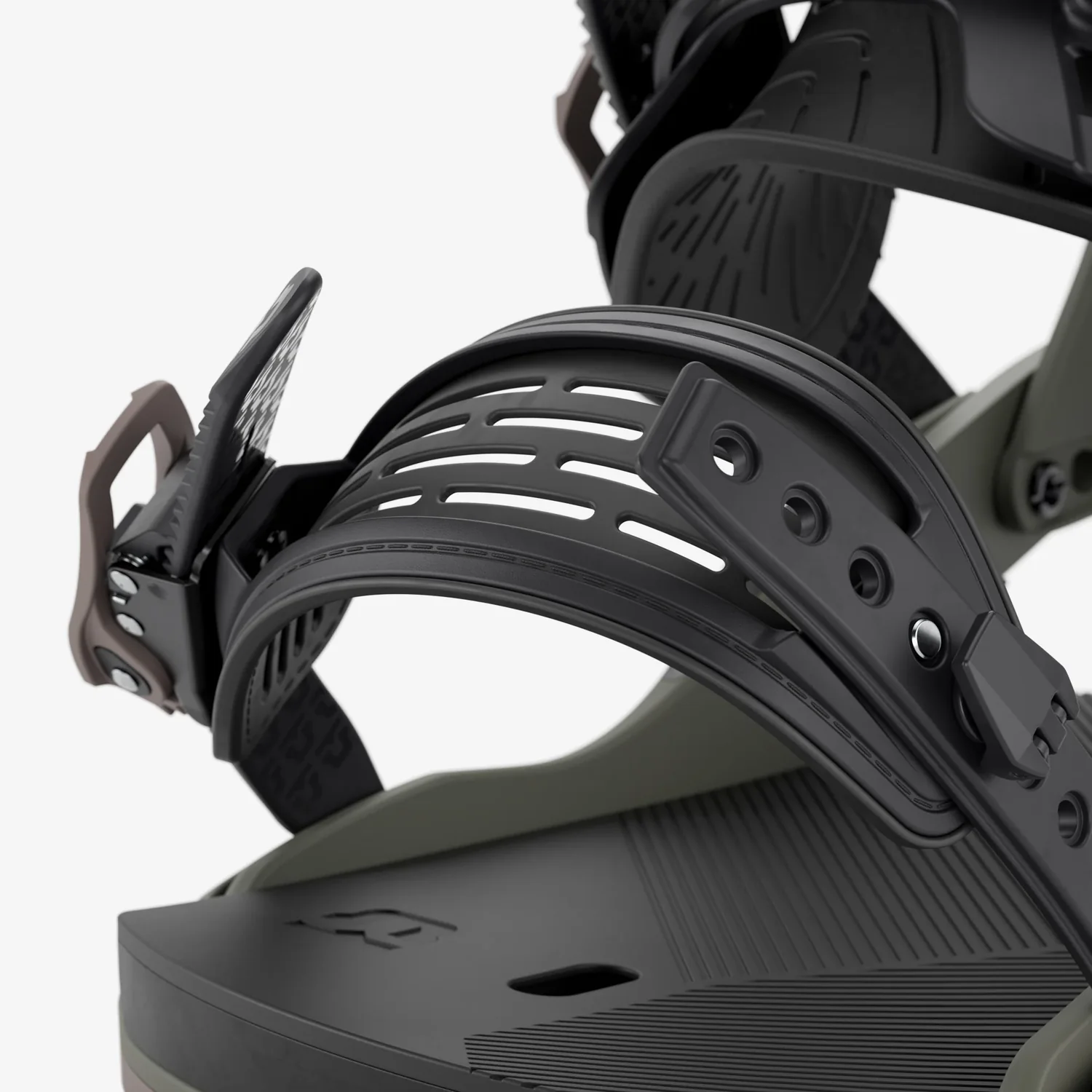 Snowboardbindung, schwarz, Ratschenverschluss, verstellbare Riemen, Kunststoff