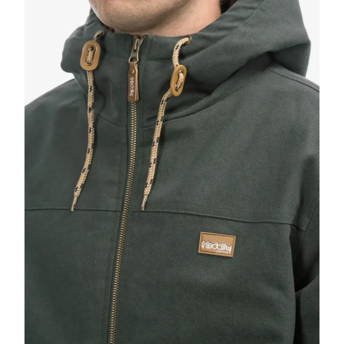 sweat à capuche, veste, fermeture éclair, cordon de serrage, écusson avec logo