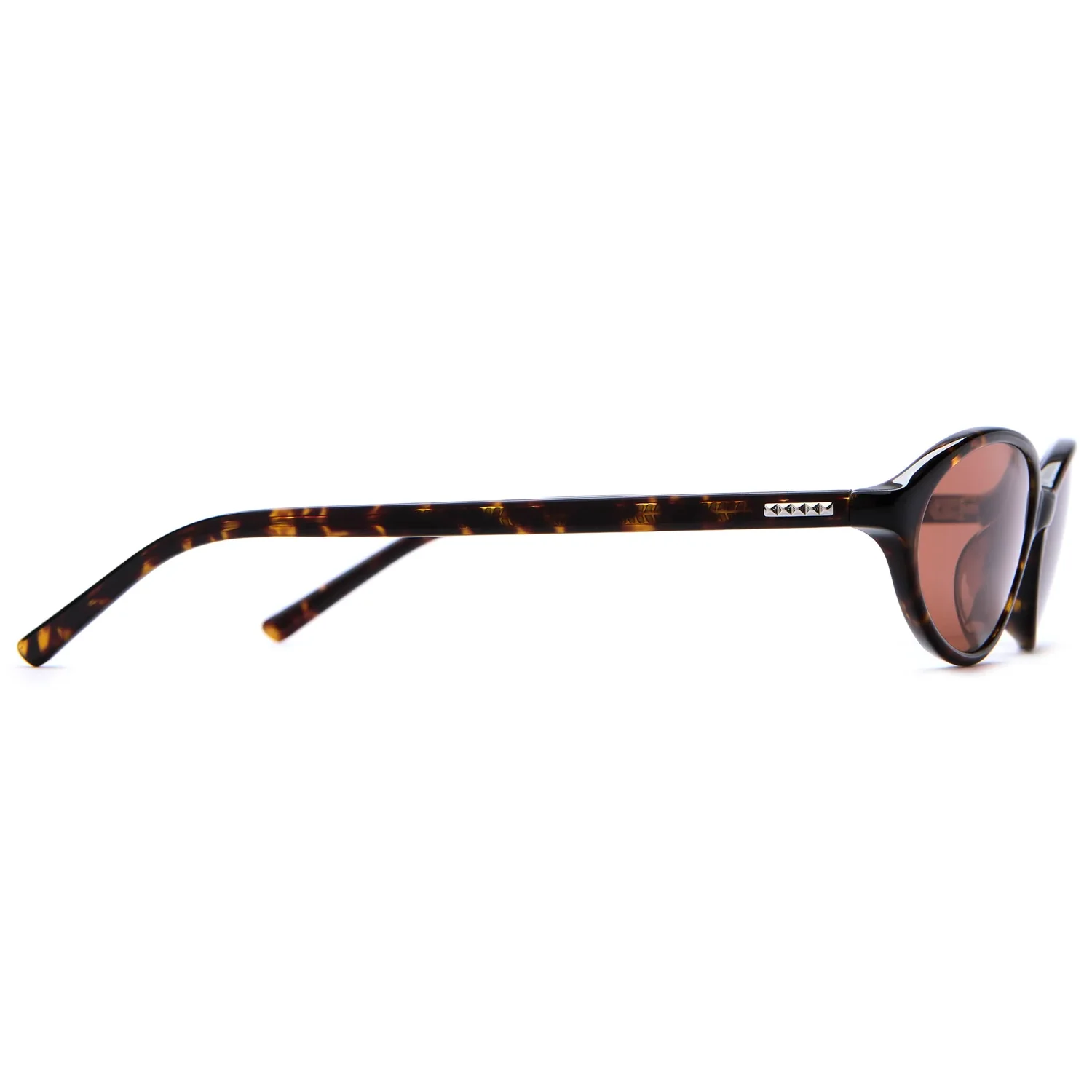 Sonnenbrille, ovale Gläser, Schildpattmuster, braune Gläser, Kunststoffgestell