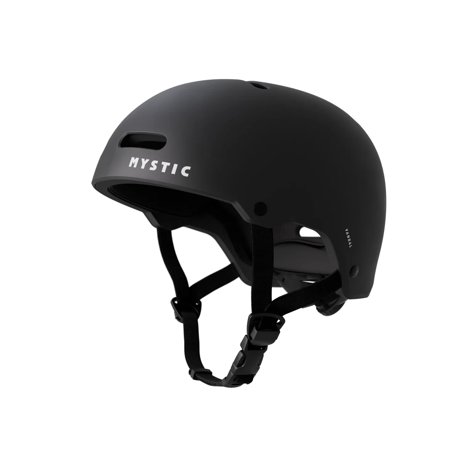 Vandal Helmet Fahrradhelm, schwarz, matte Oberfläche, Belüftungsöffnungen, Kinnriemen