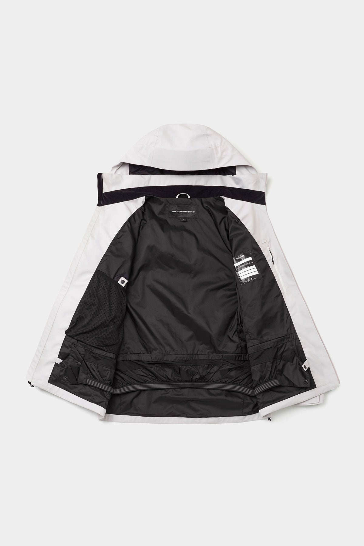 Veste imperméable, veste pour homme, fermeture éclair, capuche, coloris blanc-noir