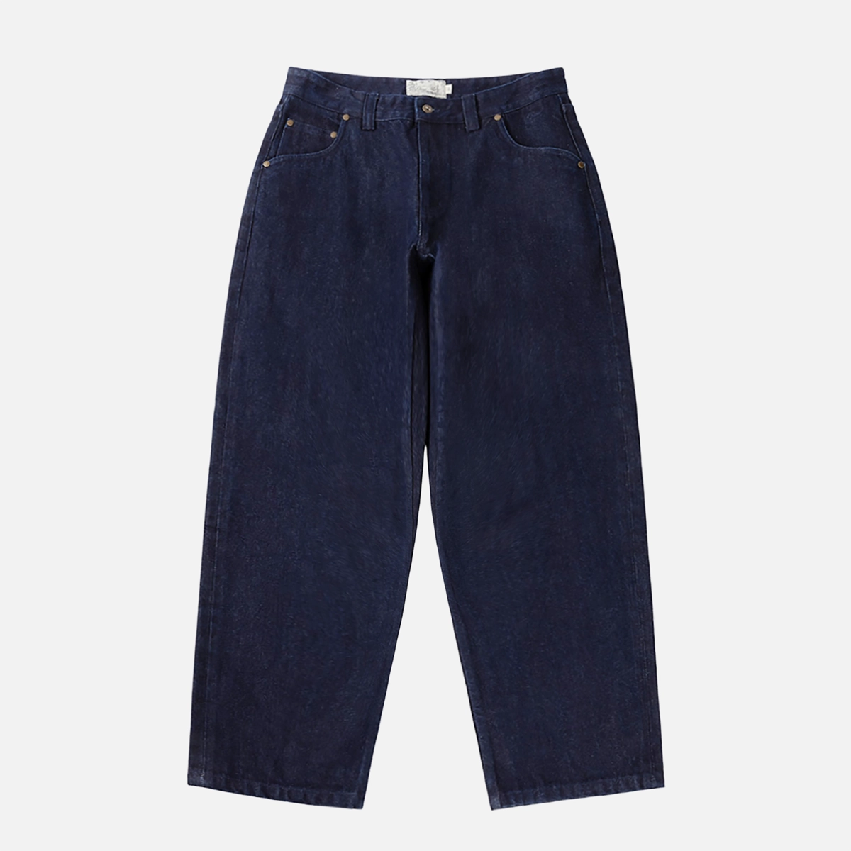 Hose, Jeans, Navy, Lederoptik, Midirock?, Jeans, Hose, Dunkelblau, Midrise, Straight Leg