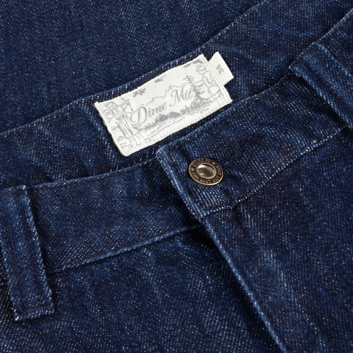 Baggy Denim Pants Denim, jeans, bouton, étiquette, épingle ?, denim, jeans, bouton, poches, étiquette