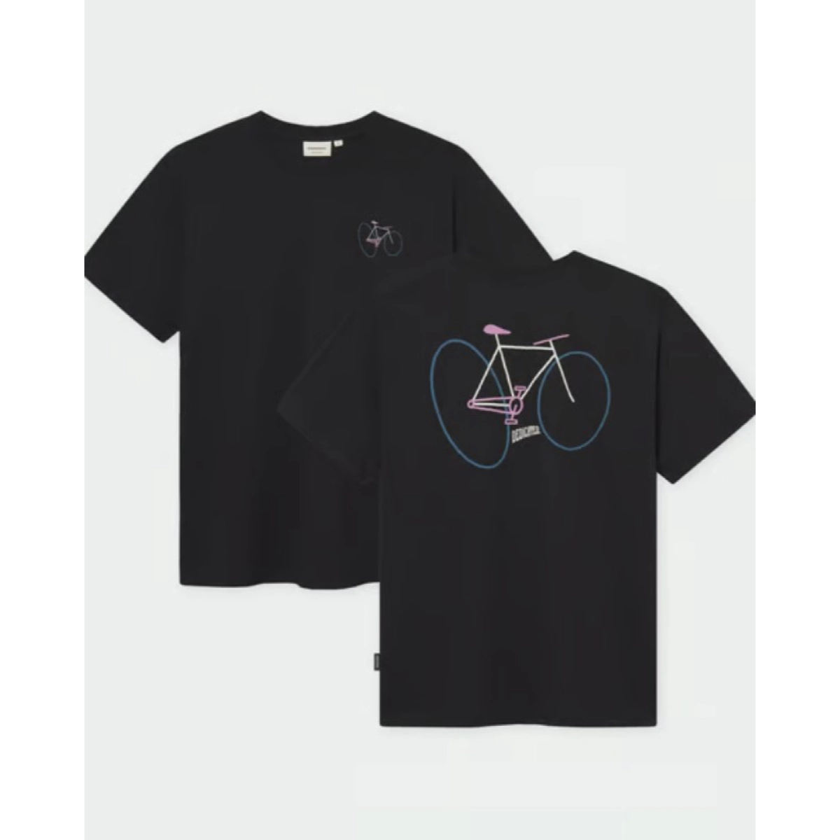 T-Shirt Stockholm Wonky Bike t-shirt, kurzarm, cycling graphic, blickfang-fahrrad, schwarz