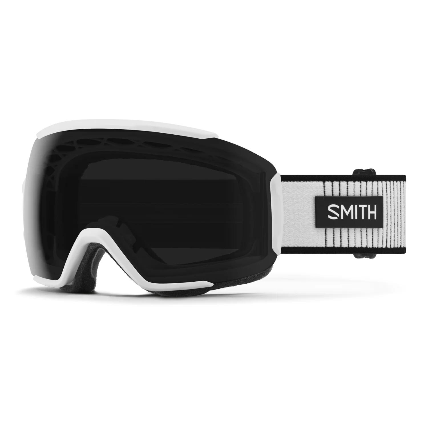 Sequence OTG Lunettes de ski, noir, rembourrage souple, sangle frontale, lunettes de neige, monture noire, sangle réglable, logo « Smith »