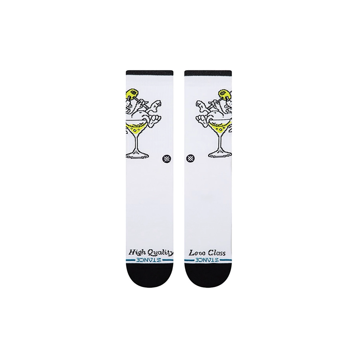 Chaussettes, longueur des chaussettes, motif cocktail, blanc, noir