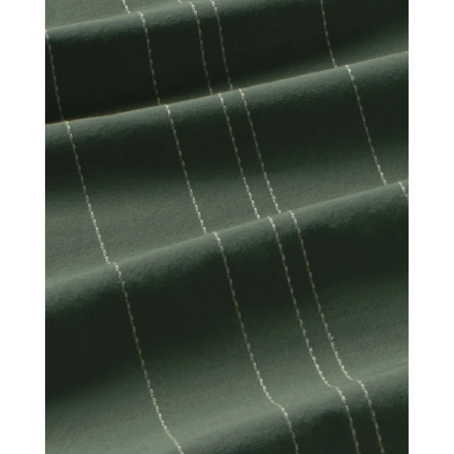 Jimmy Shirt Stoff, Dunkelgrün, Streifenmuster, Gewebte Textur