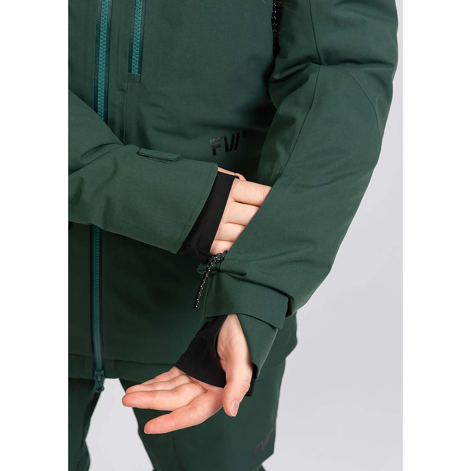 W Catalyst Insulated 2L Veste de ski, vert foncé, fermeture éclair, passe-pouces, aération au niveau des manches