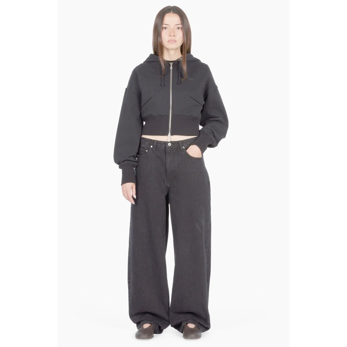 Women's Baggy Denim Pants Dime Women's Baggy Denim Pants Black, vue 6