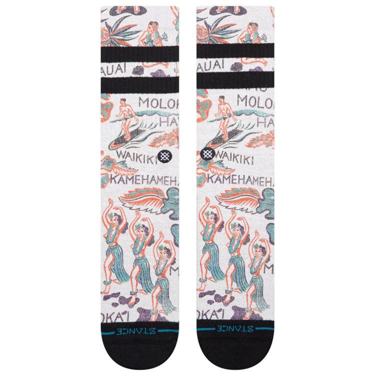 Lei Lei Crew Chaussettes, motif surfeur, multicolores, Waikiki
