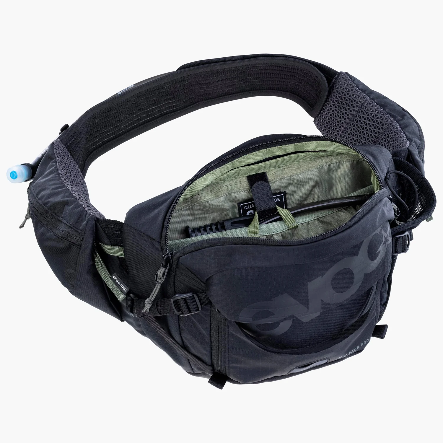 Hip Pack Pro 3L +Bld Sac banane, noir, porte-gourde, compartiment zippé, sangle réglable