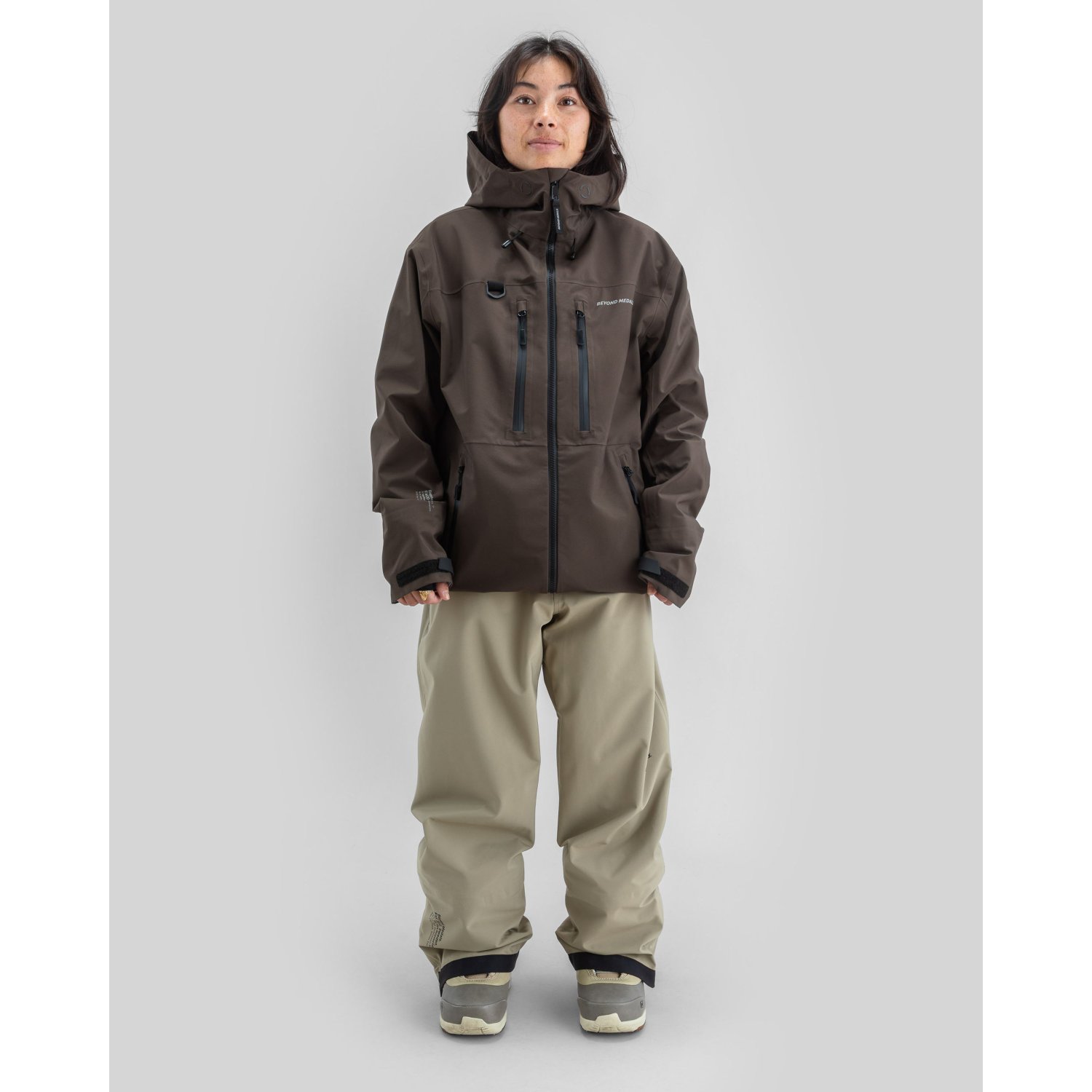 Pro Tech Jacket 3L Hardshell-Jacke, Dakota Braun, Reißverschluss-Taschen, Hoher Kragen, Winter-Outdoormode