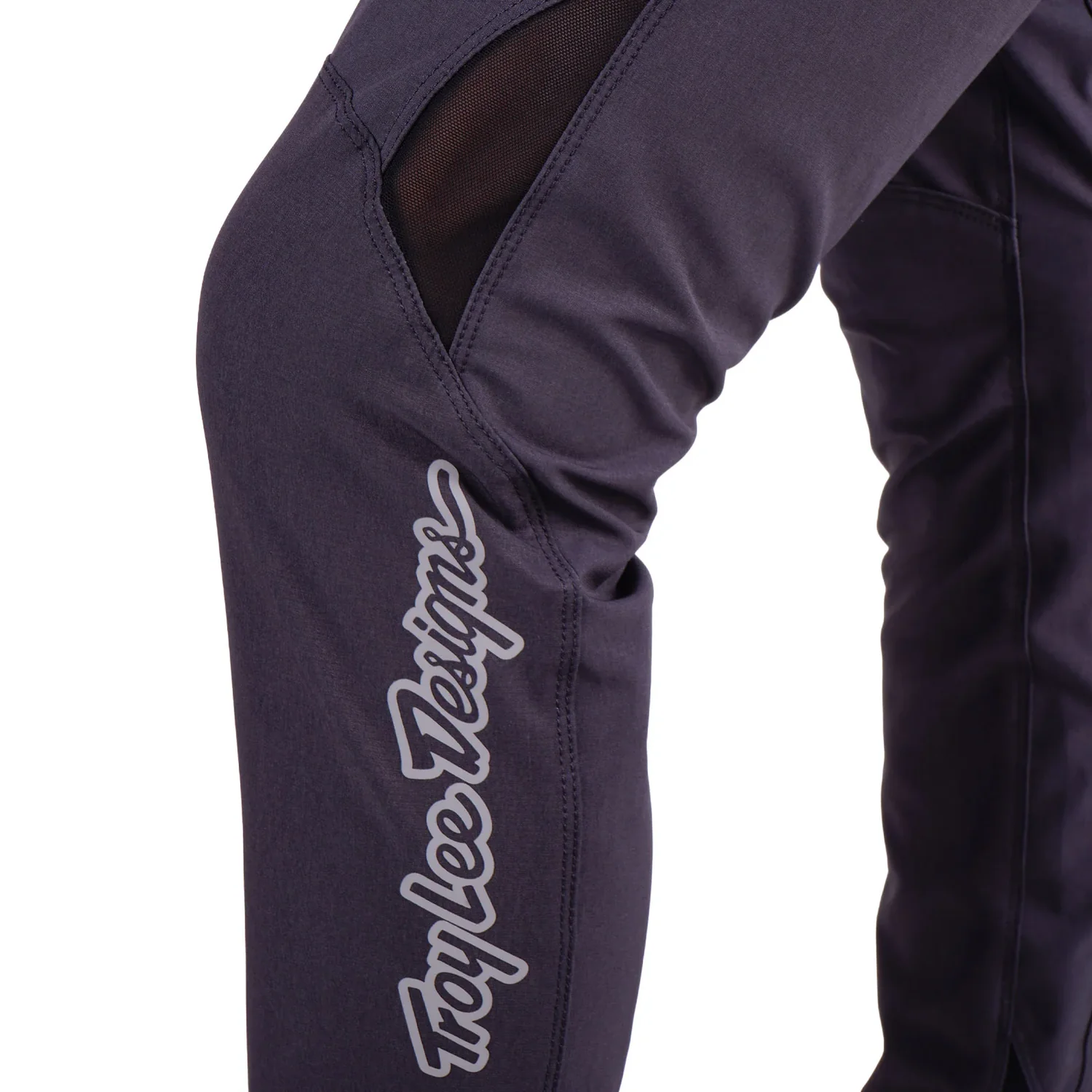 Reithose, Dunkelviolett, Mesh-Einsatz, Stretchmaterial, Logodruck