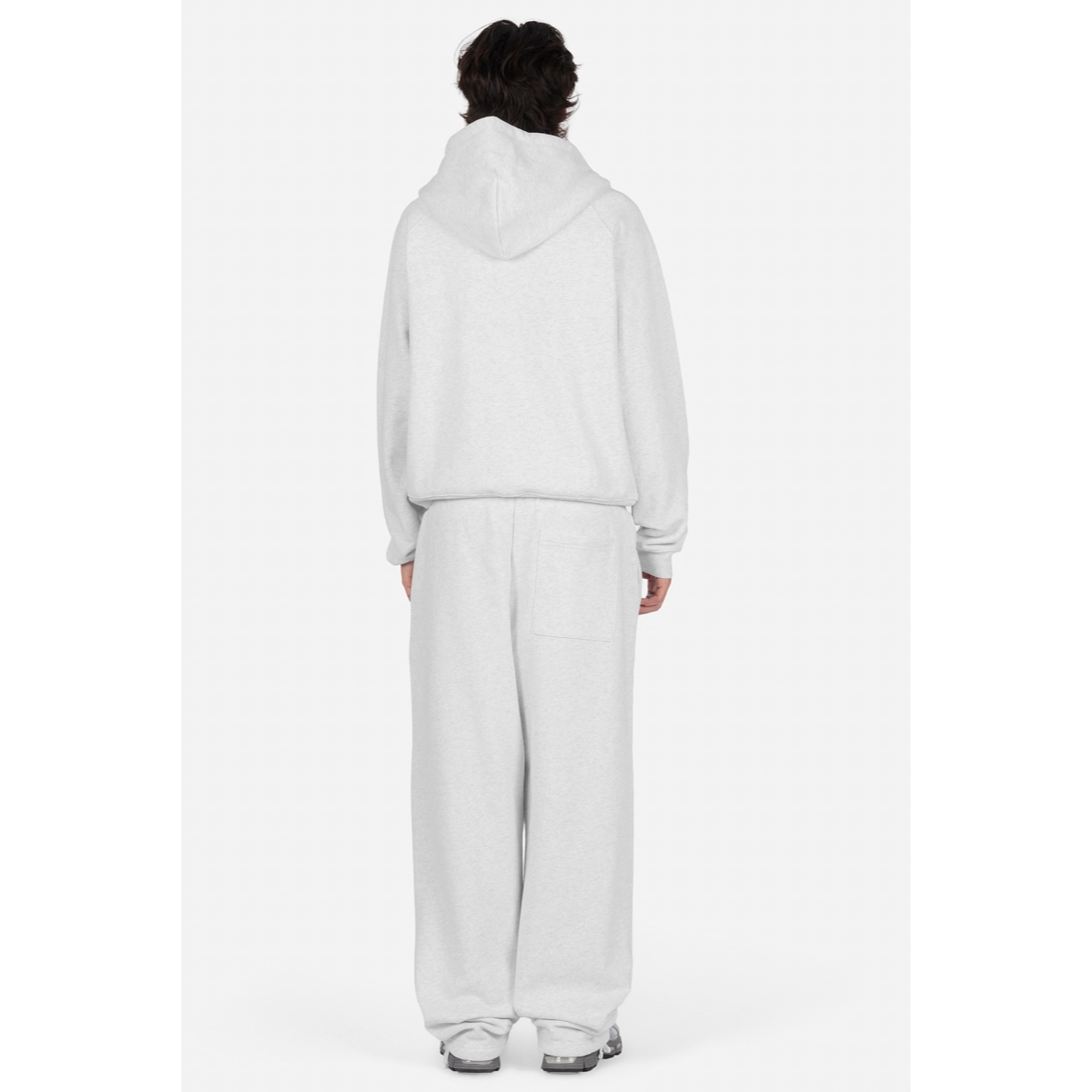 Classic Small Logo Zip Hoodie Sweat à capuche, pantalon de survêtement, tenue d'intérieur, sac à dos, gris, sweat à capuche, pantalon de survêtement, survêtement, gris, vue de dos