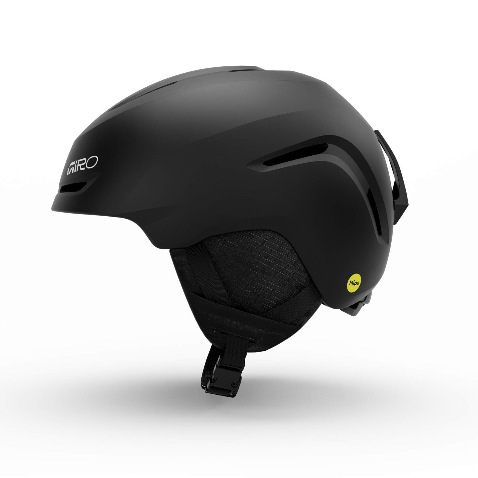 Casque de ski, noir, coque rigide, jugulaire réglable, Mips