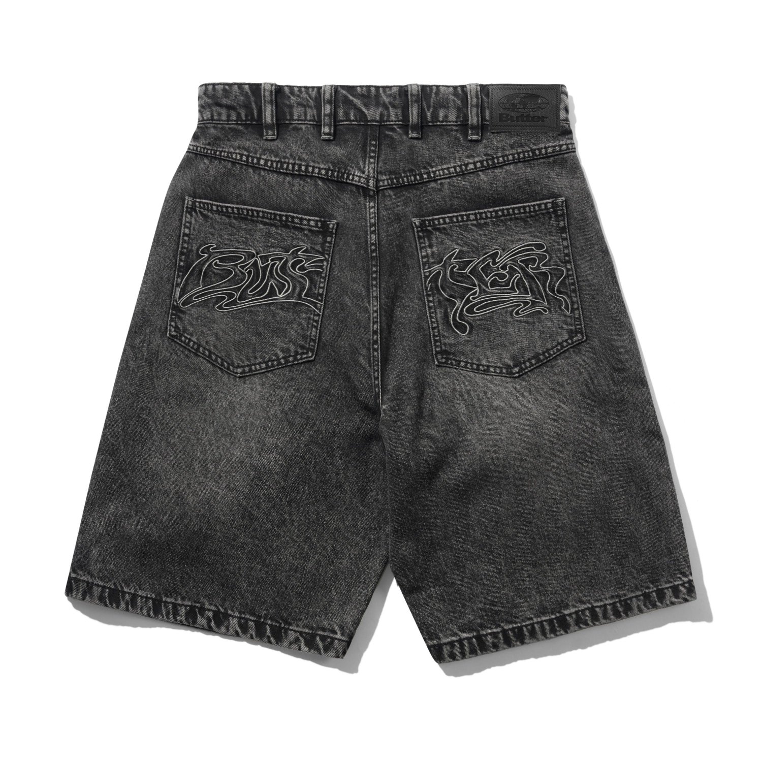 Drummer Baggy Denim Shorts Butter Drummer Baggy Denim Shorts Streaky Black, vue 2