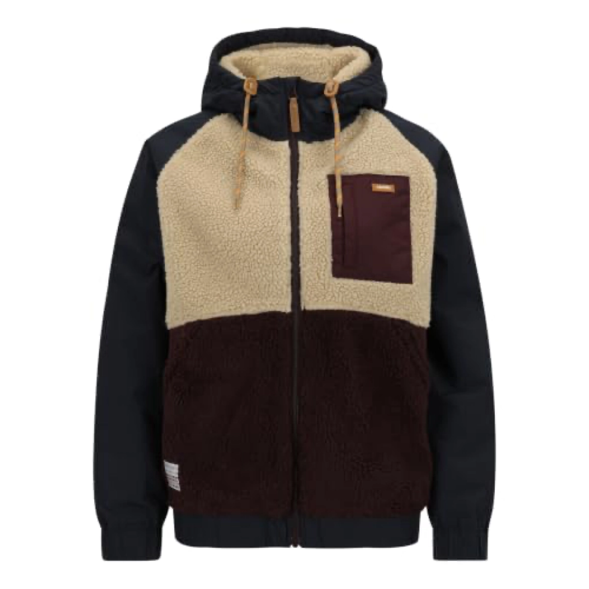 Arctikmix Jacket Veste polaire, sherpa, capuche, blocs de couleur, fermeture éclair