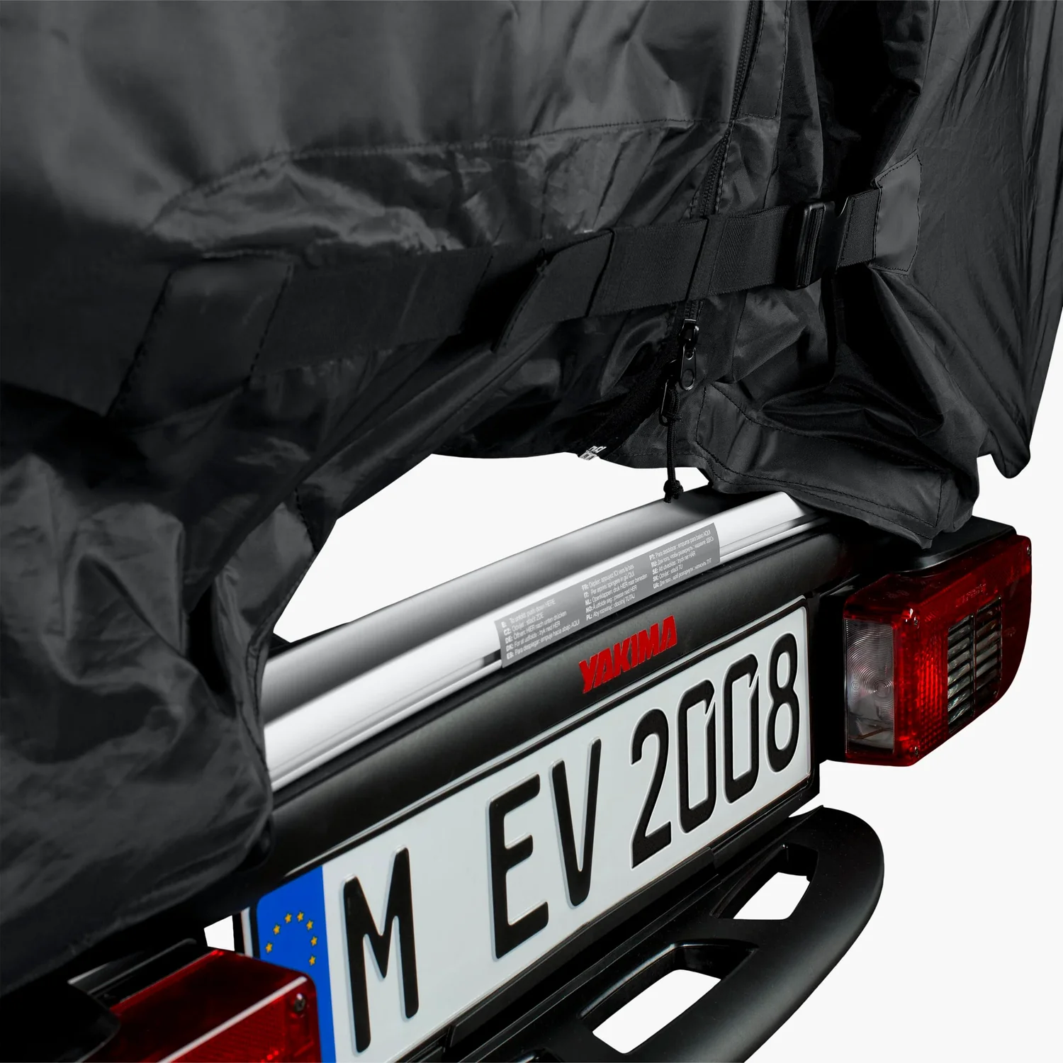 Bike Rack Cover Road Housse pour porte-vélos, tissu noir, fermeture éclair, sangle de fixation