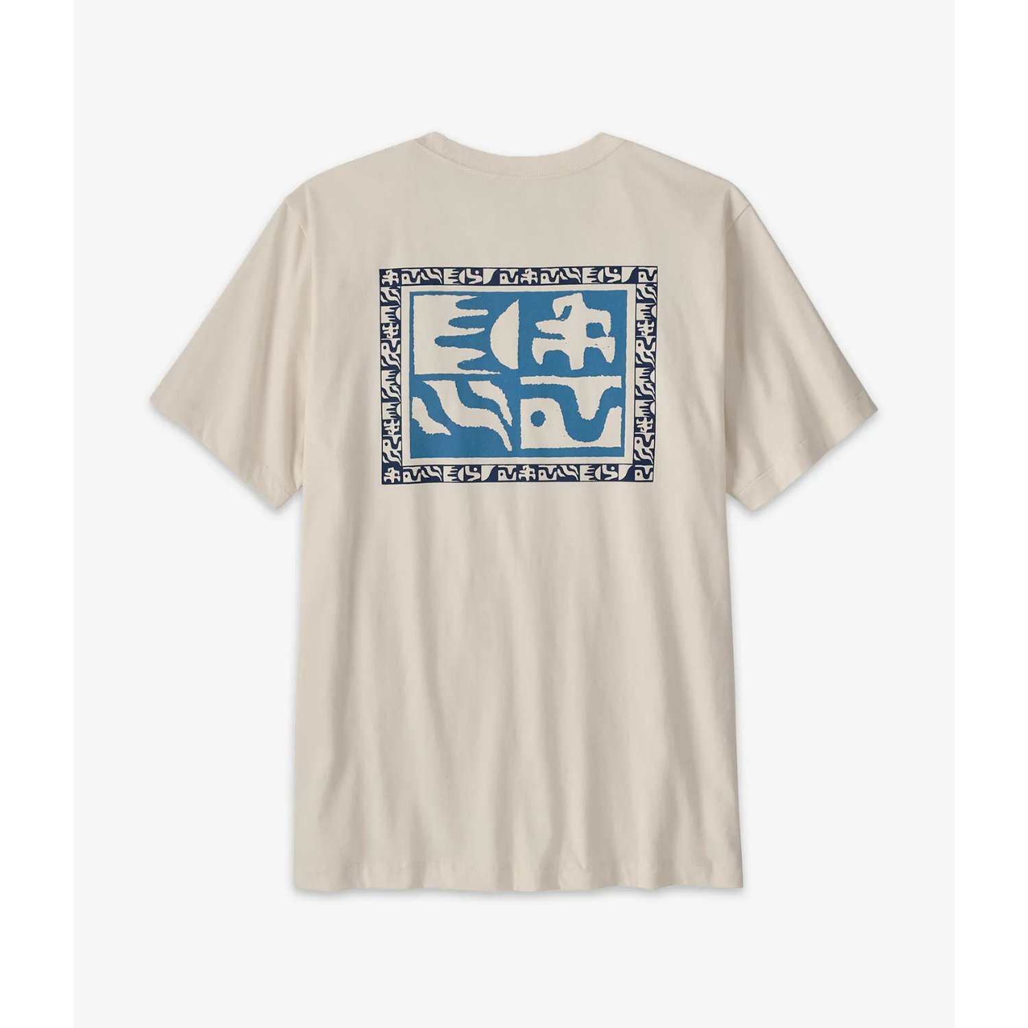 M'S Mother Rays T-Shirt T-shirt, beige, motif graphique, bleu, imprimé