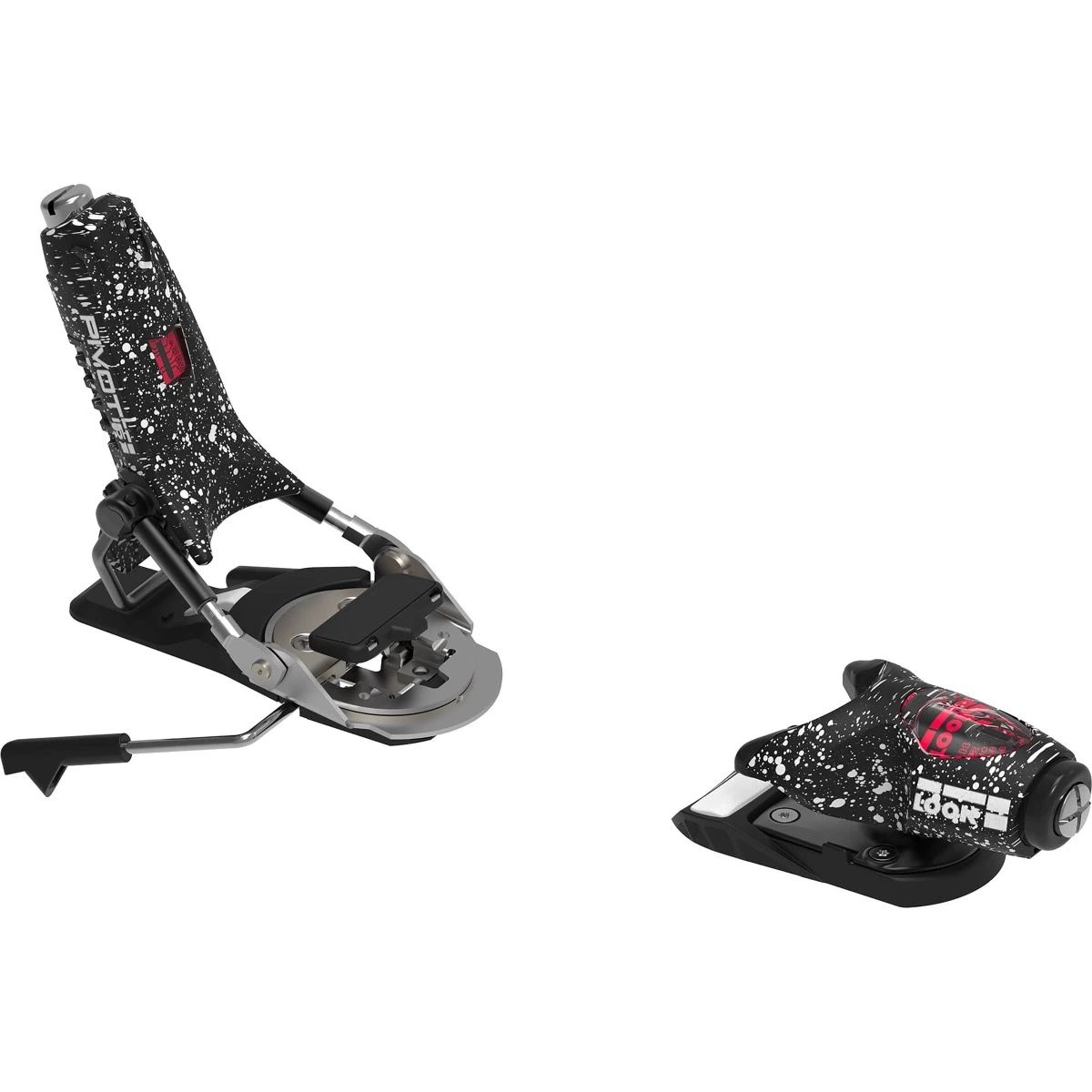 Skischnellbindung, Tourenski-Bindung, Alpine Bindung, Aluminium/Bauweise, schwarz-weiß Muster