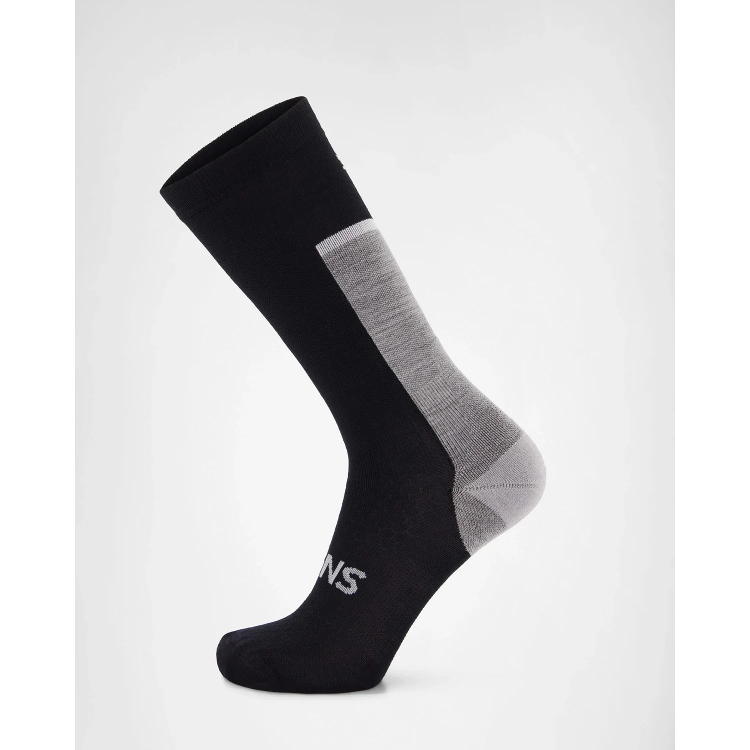 Sportsocken, Schwarz-grau, Knöchellang, Gepolsterte Ferse, Strick