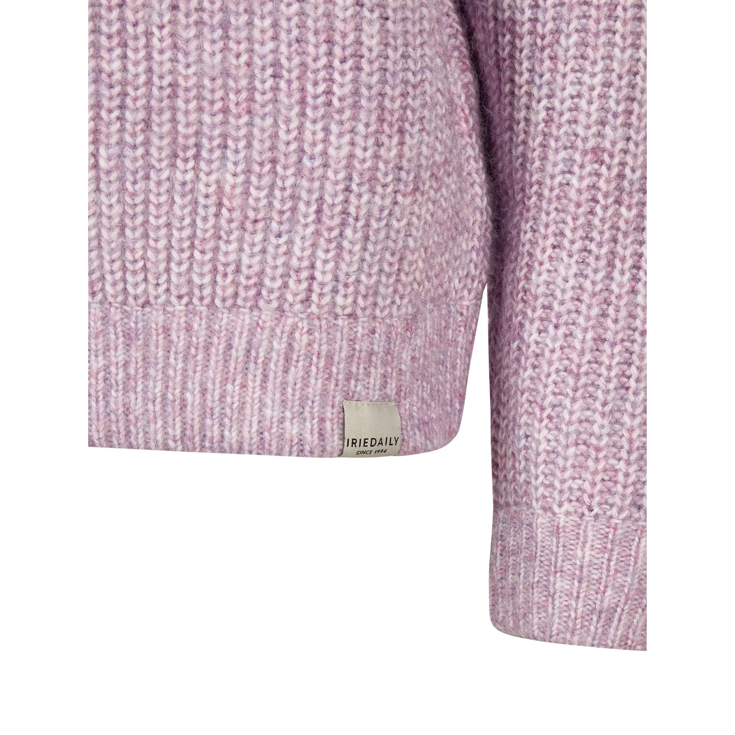 Hairiette Knit Strickpullover, Rosa meliert, Grobstrick, Rippbündchen