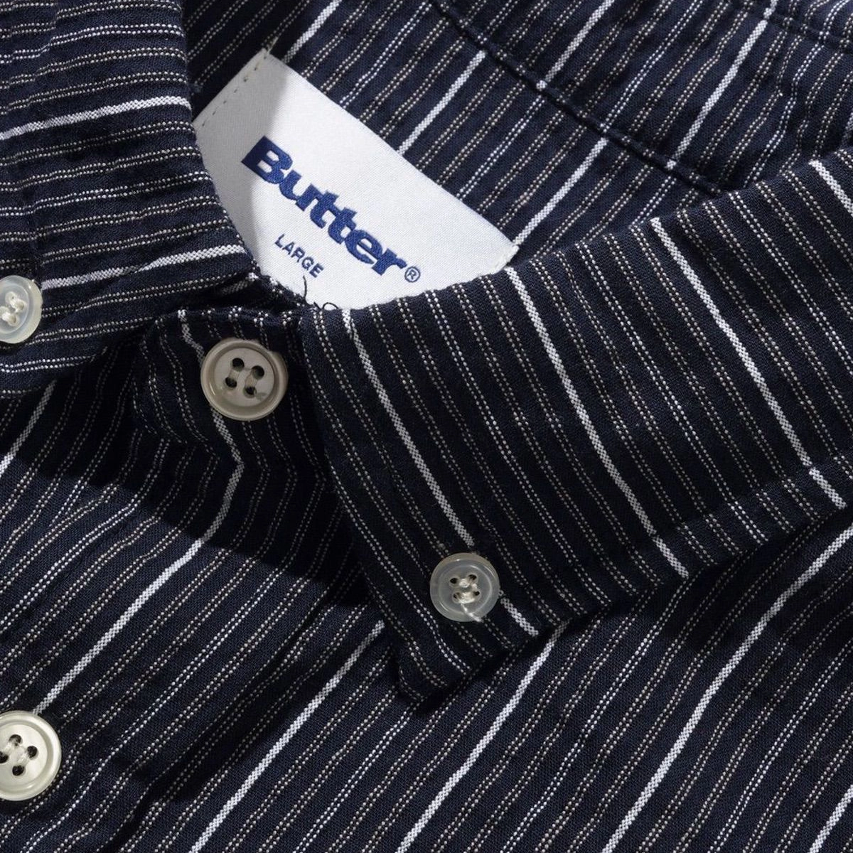 Seersucker Shirt Streifenhemd, Langarmshirt?, Kragen, Knopfleiste, Streifenmuster