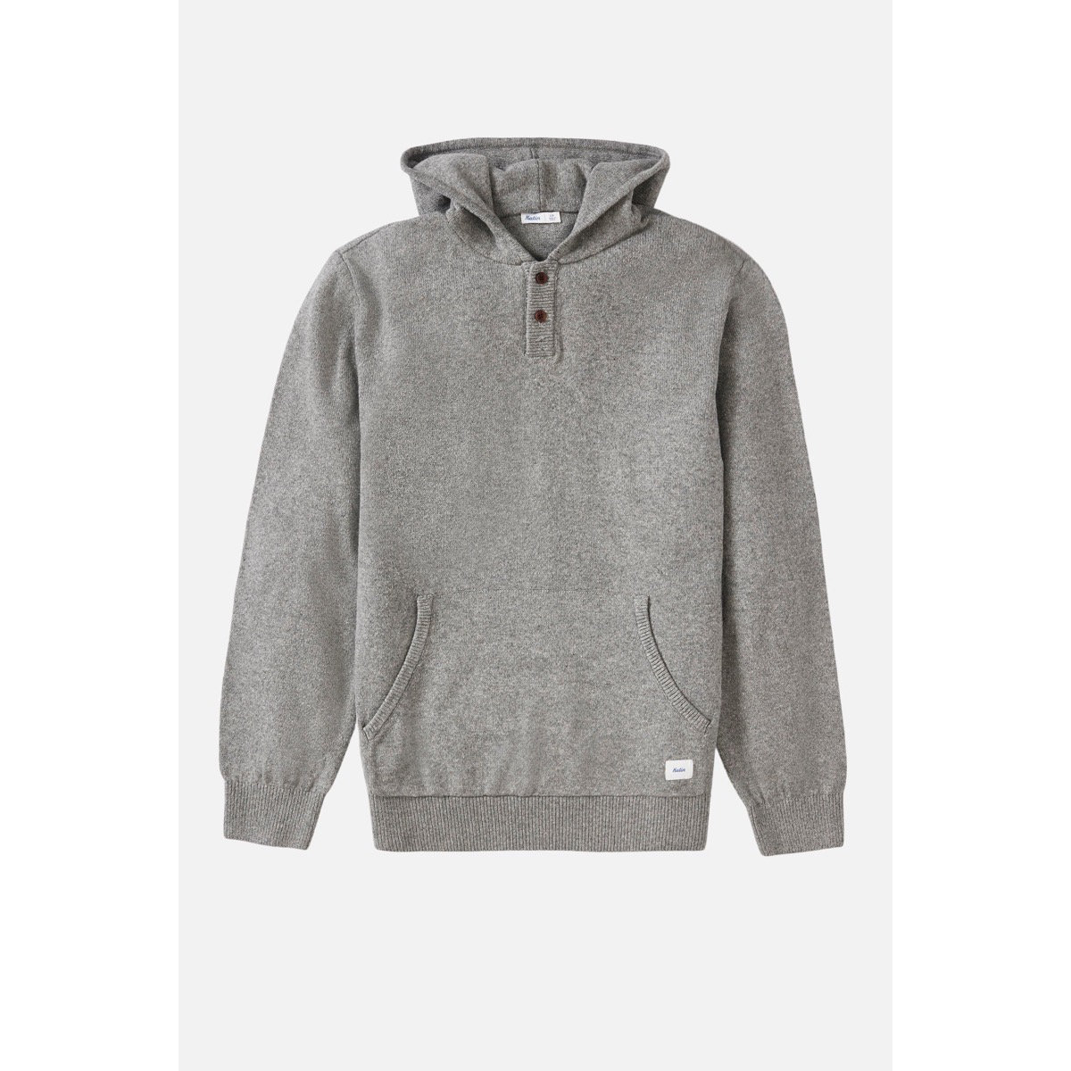 Hayes Hooded Henley Sweater Strickwaren, Pullover, Sweatshirt, Kapuzenpulli, Fleece