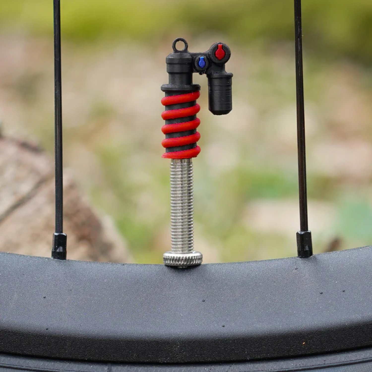 Suspension de siège, tuyau en caoutchouc, bleu-rouge, ressort de compression, adaptateur