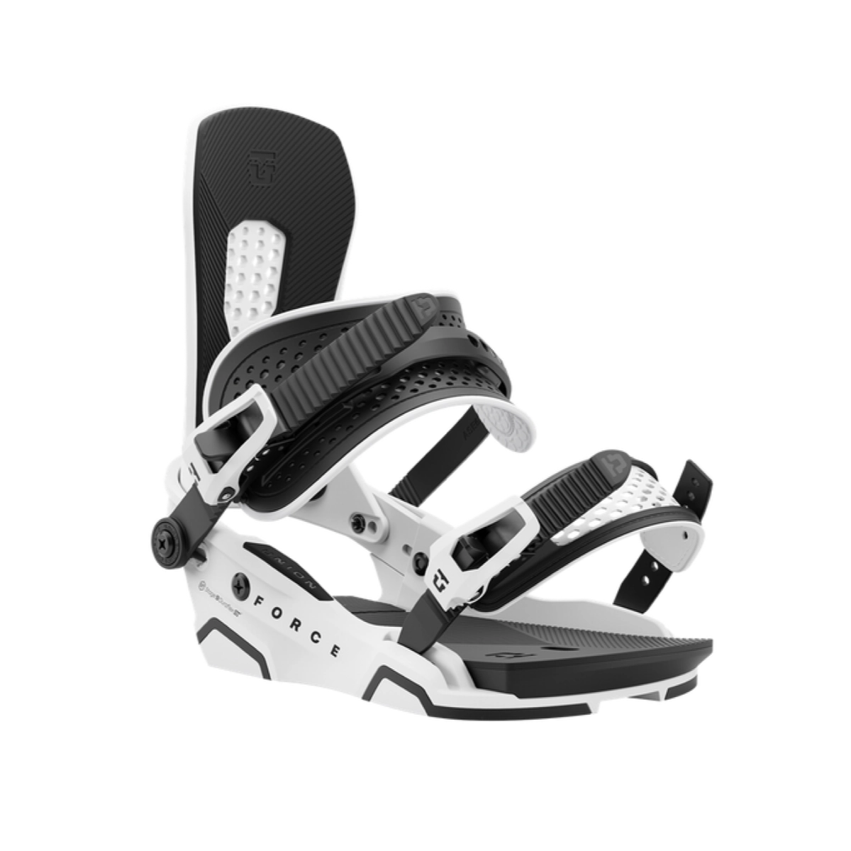 Force Snowboard-Bindung, verstellbar, Gurtsystem, weiß-schwarz, Fußbett