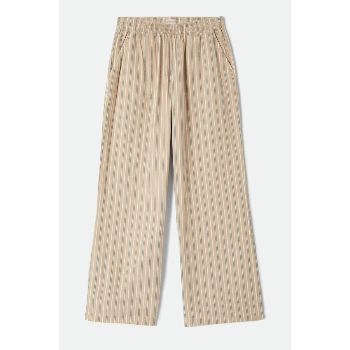 Hose, Streifen, Beige, Baumwolle, weite Beine, Pants, Streifen, Beige, Hose, Relaxed Fit