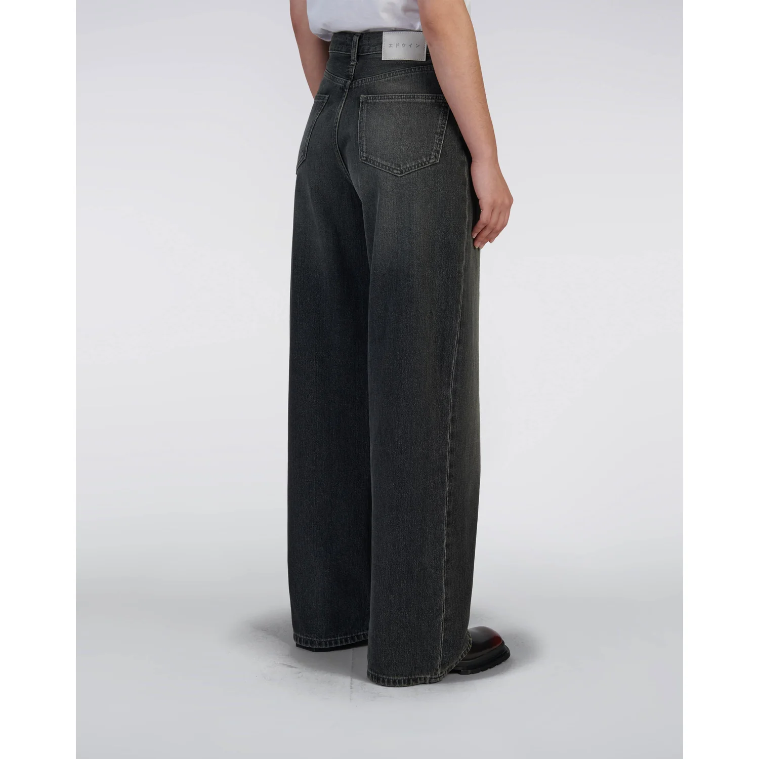 Jeans, Dunkelgrau, Weit geschnitten, Hohe Taille, Denim