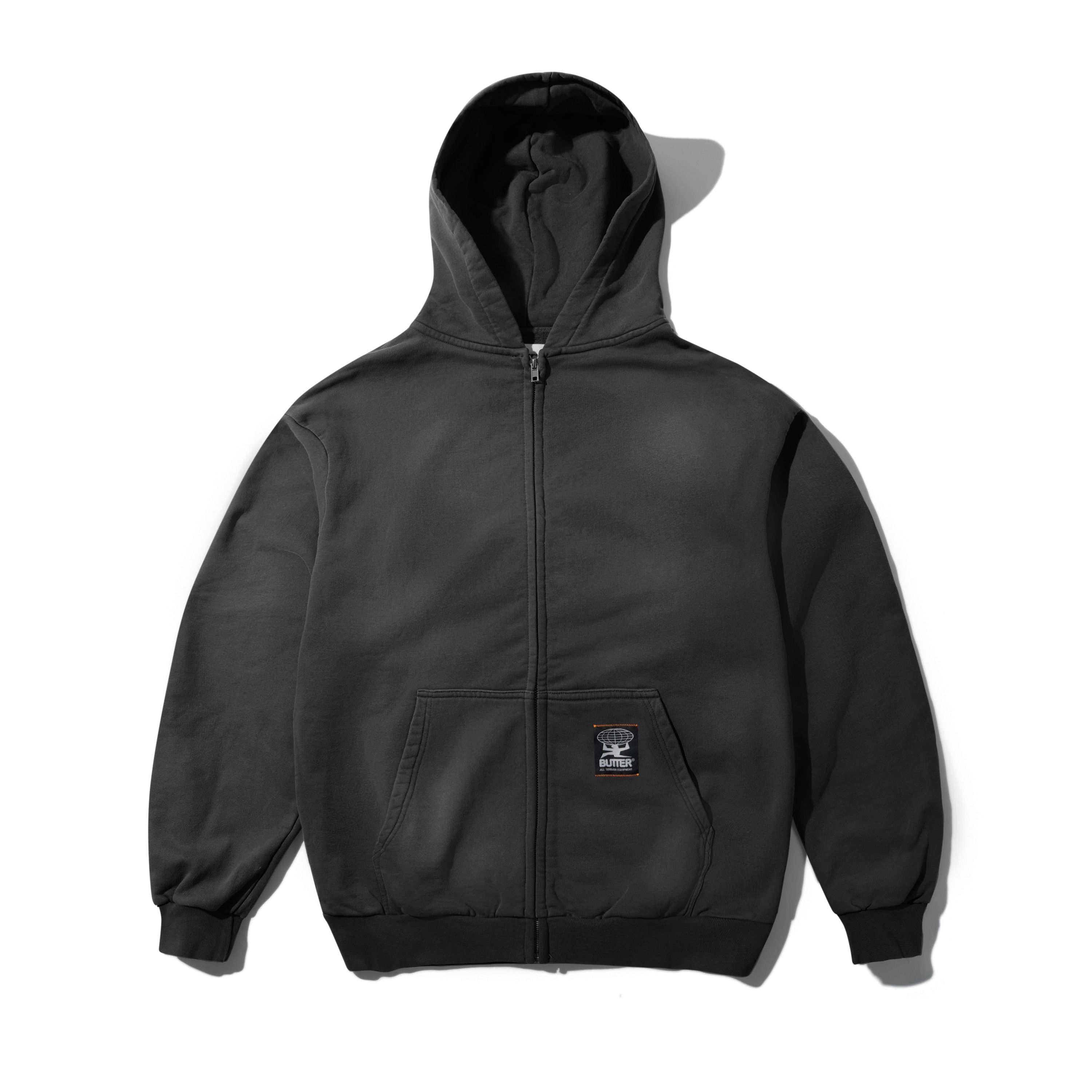 Garage Zip-Thru Hood Sweat à capuche, fermeture éclair, capuche, poche, noir
