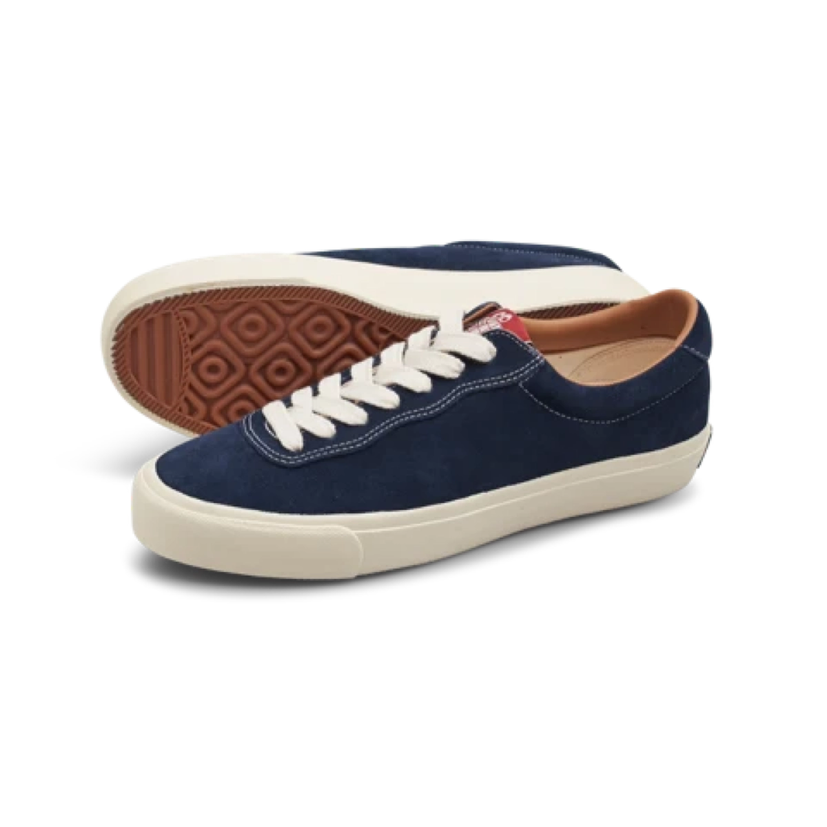 VM001 Suede Low Sneakers, Navy blue, Canvas, White sole, Laces