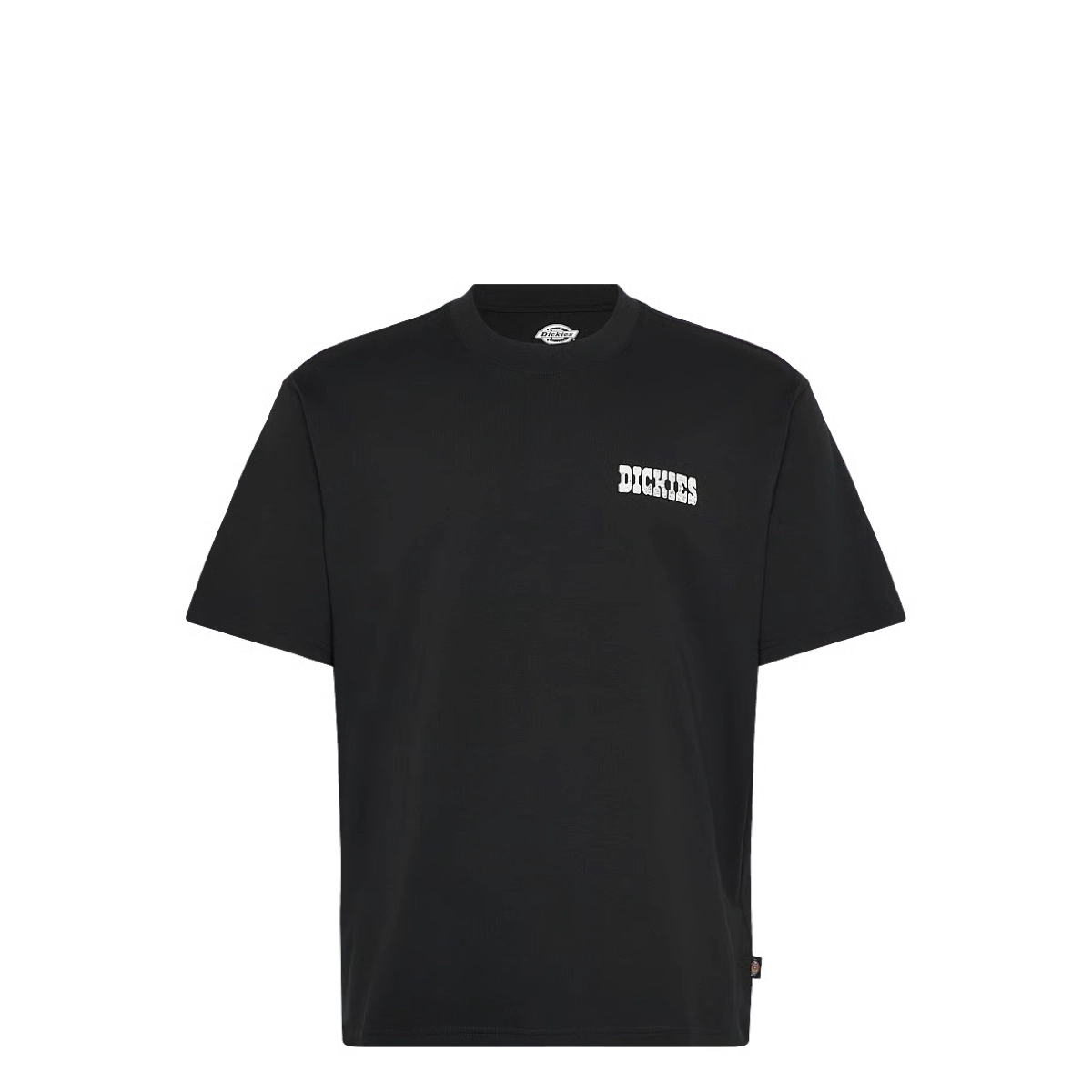 Plain City Ss Tee T-shirt, manches courtes, noir, logo imprimé, style décontracté