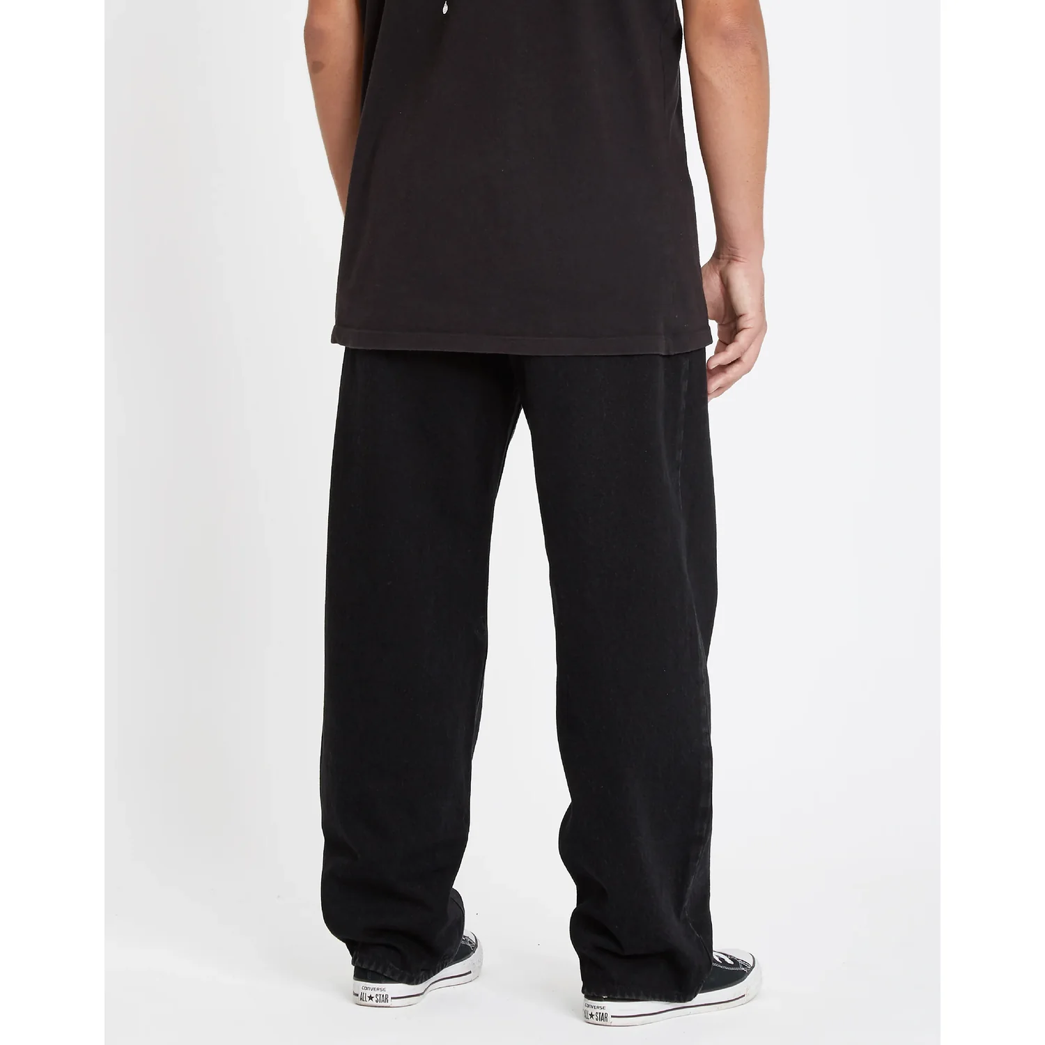 Herrenhose, weite Passform, schwarz, lange Hose
