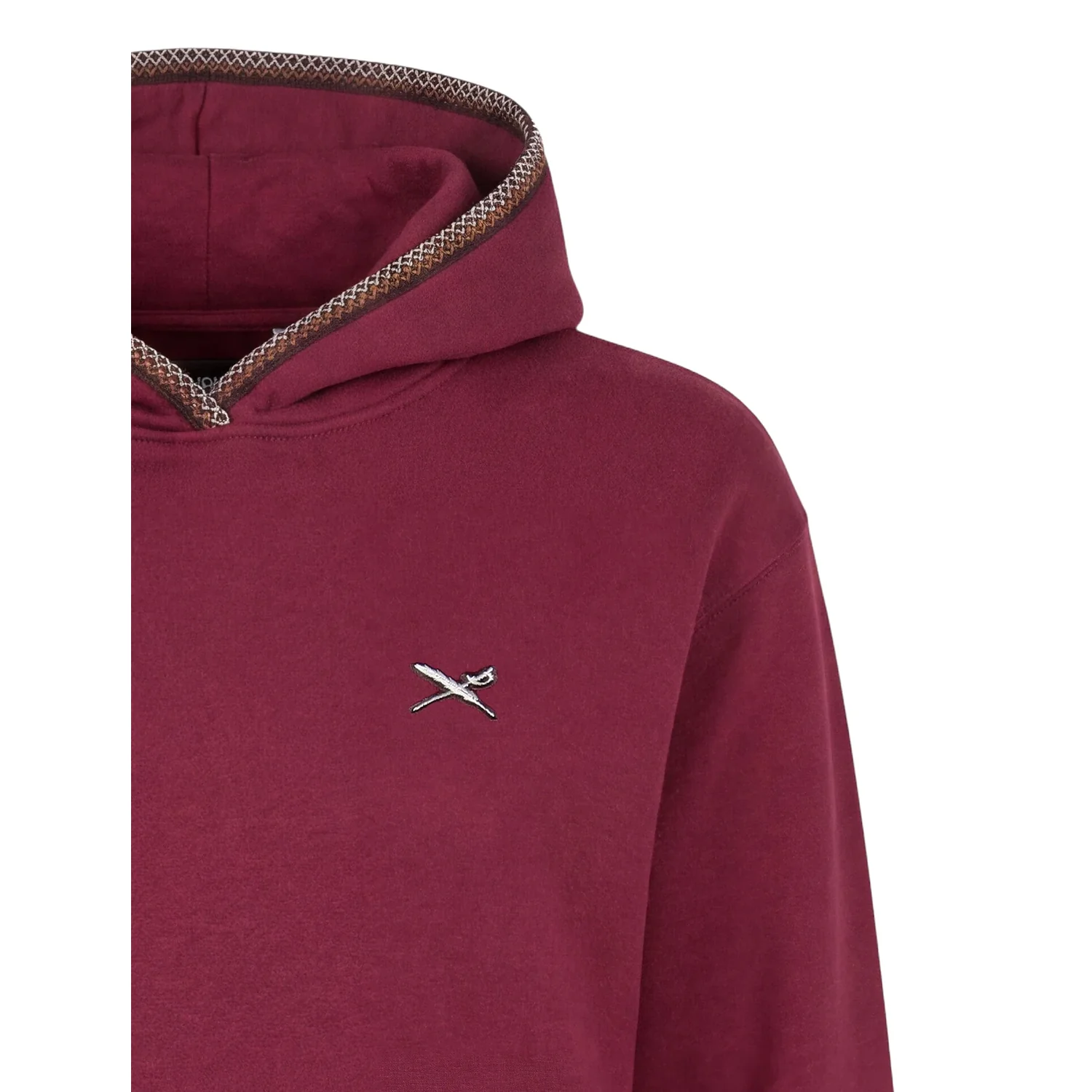 Hoodie, Bordeauxrot, Kapuze, Kordelbesatz, Langarm