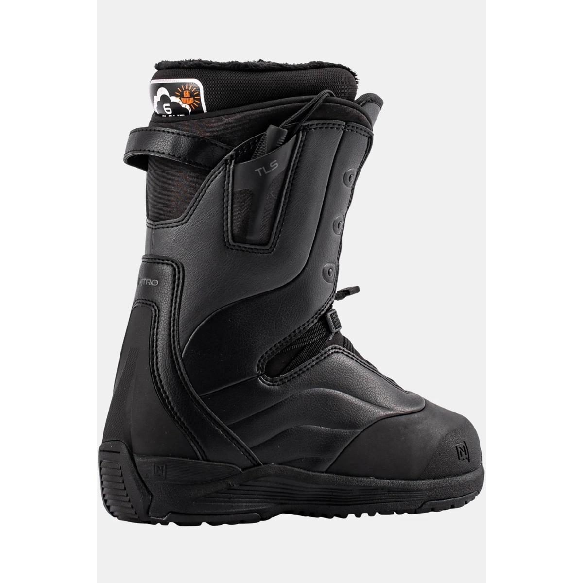 Bottes de neige, bottes d'hiver, protection en caoutchouc/anti-salissures, montant à la cheville, bottes à boucles, chaussures de snowboard, chaussures noires, chaussures mi-hautes, cuir synthétique, protège-orteils