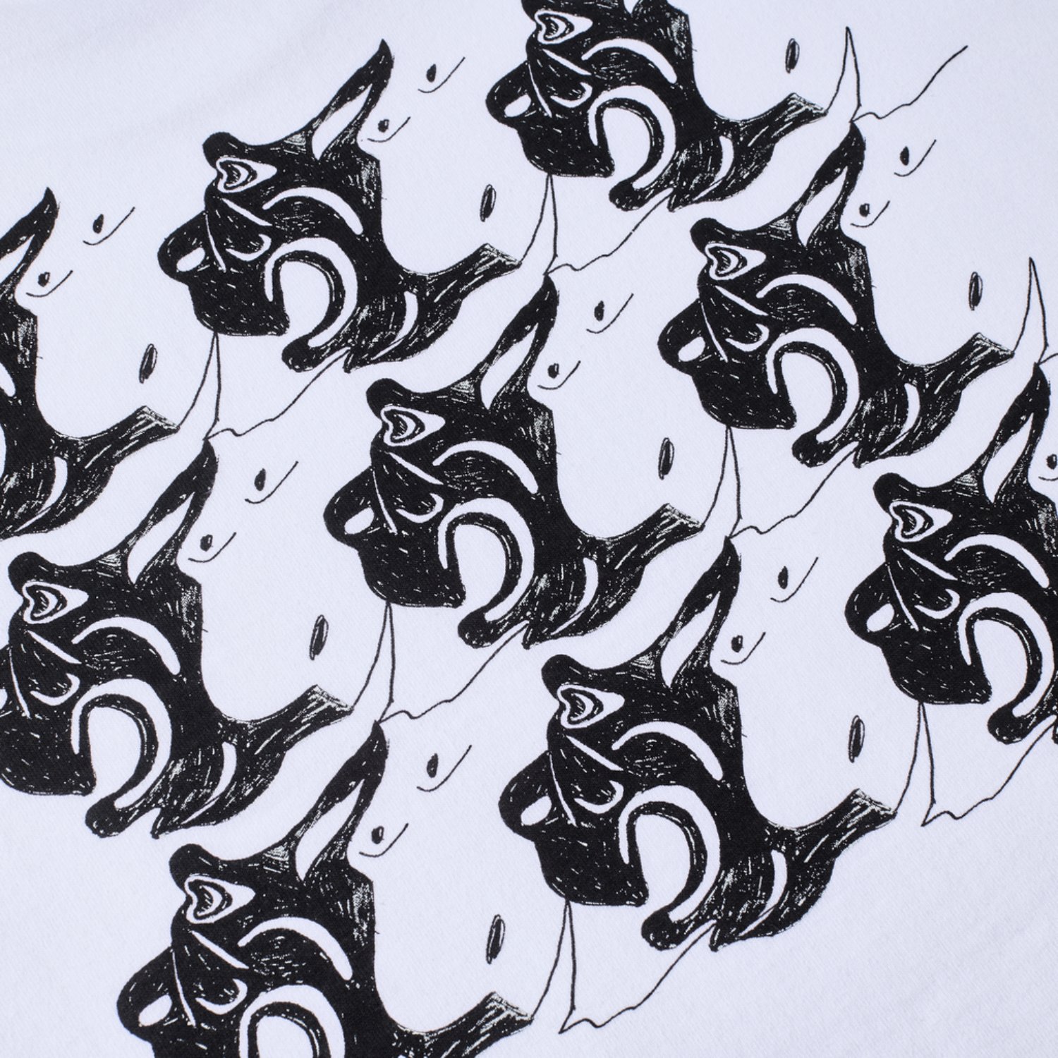motif, monochrome, cheval, abstrait, répétition