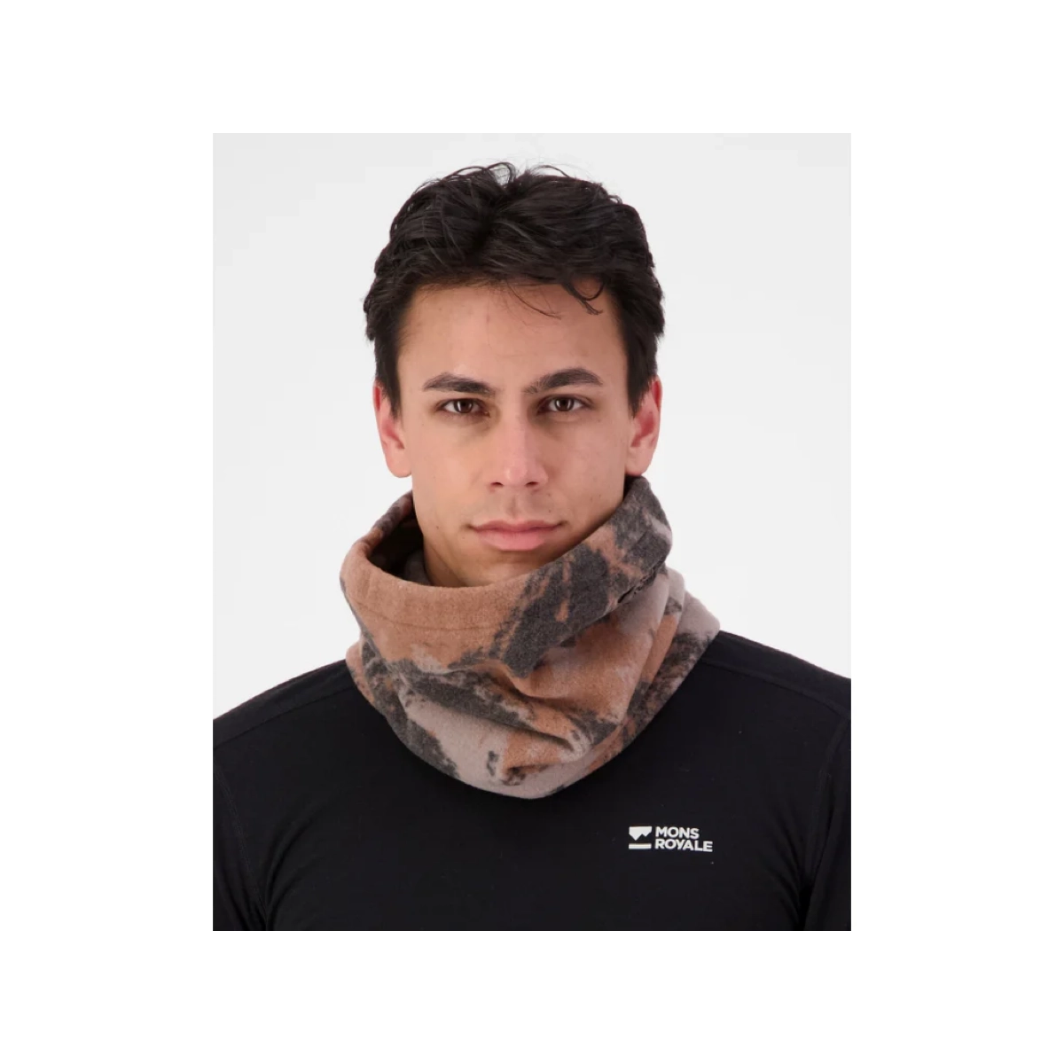 Pileup Fleece Neckwarmer Schal, Loop-Schal, Camel/Beige Muster, Kaschmir-ähnlich, Stoffschal