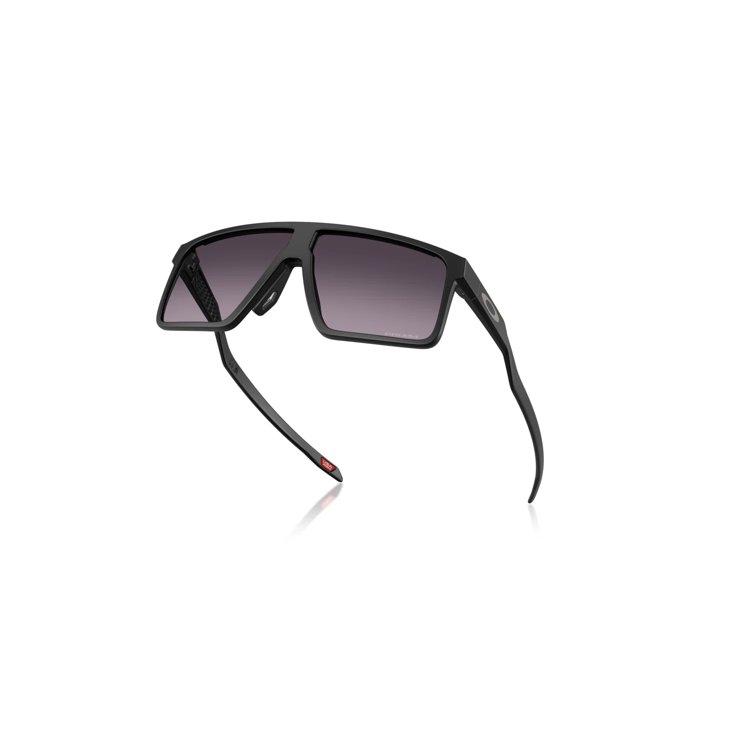 Sonnenbrille, schwarzer Rahmen, violette Verlaufsgläser, eckige Gläser, Kunststoffrahmen