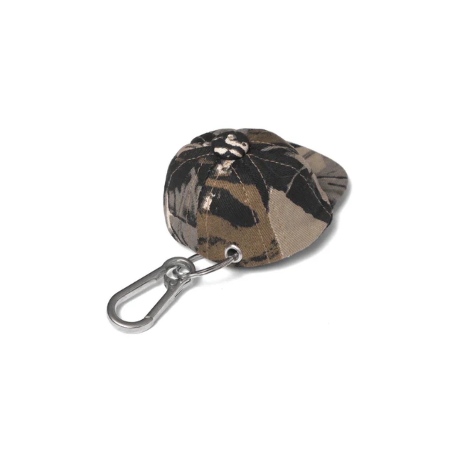 Pendentif de sac, motif camouflage, fermeture à pince, mousqueton à tige métallique, simili cuir