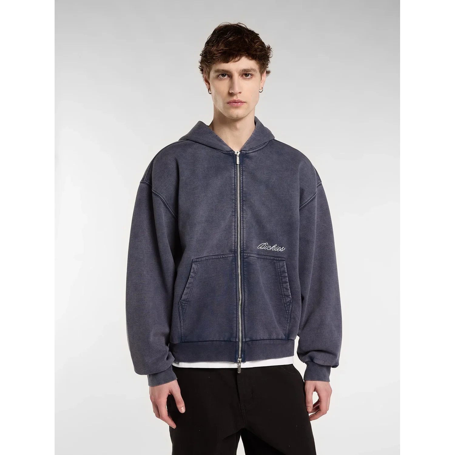 Herren-Sweatjacke, Kapuze, Reißverschluss, Anthrazit, Kängurutaschen